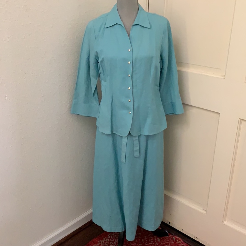 Petite Sophisticate 2 piece suit dress jacket 10 P 10 petite 10P blue New NWT